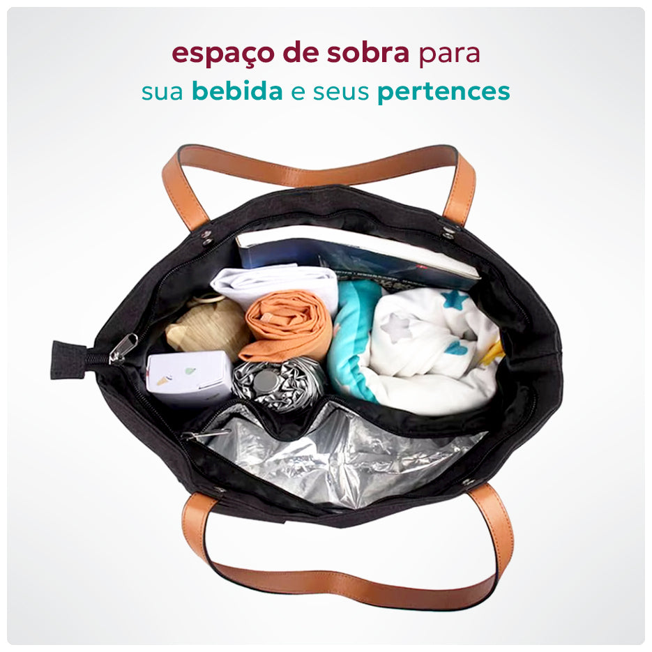 Bolsa com compartimento secreto para líquidos