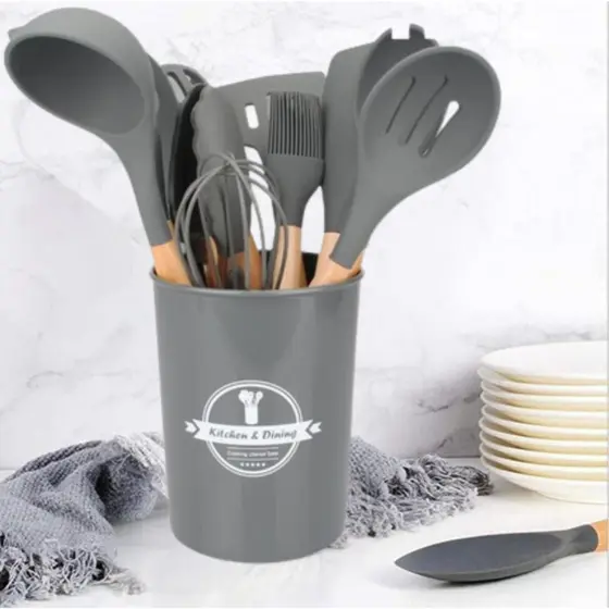 Kit Utensílios de Cozinha 12Pçs | Cinza