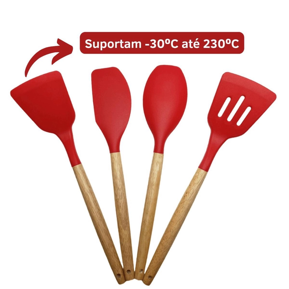Kit Utensílios de Cozinha 12Pçs | Vermelho