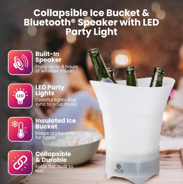 Balde Cerveja LED com Caixa de Som Bluetooth