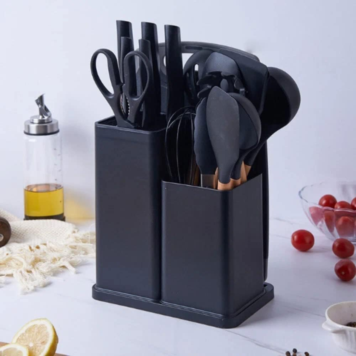 Conjunto de Utensílios de Cozinha Completo 19 Peças | Preto