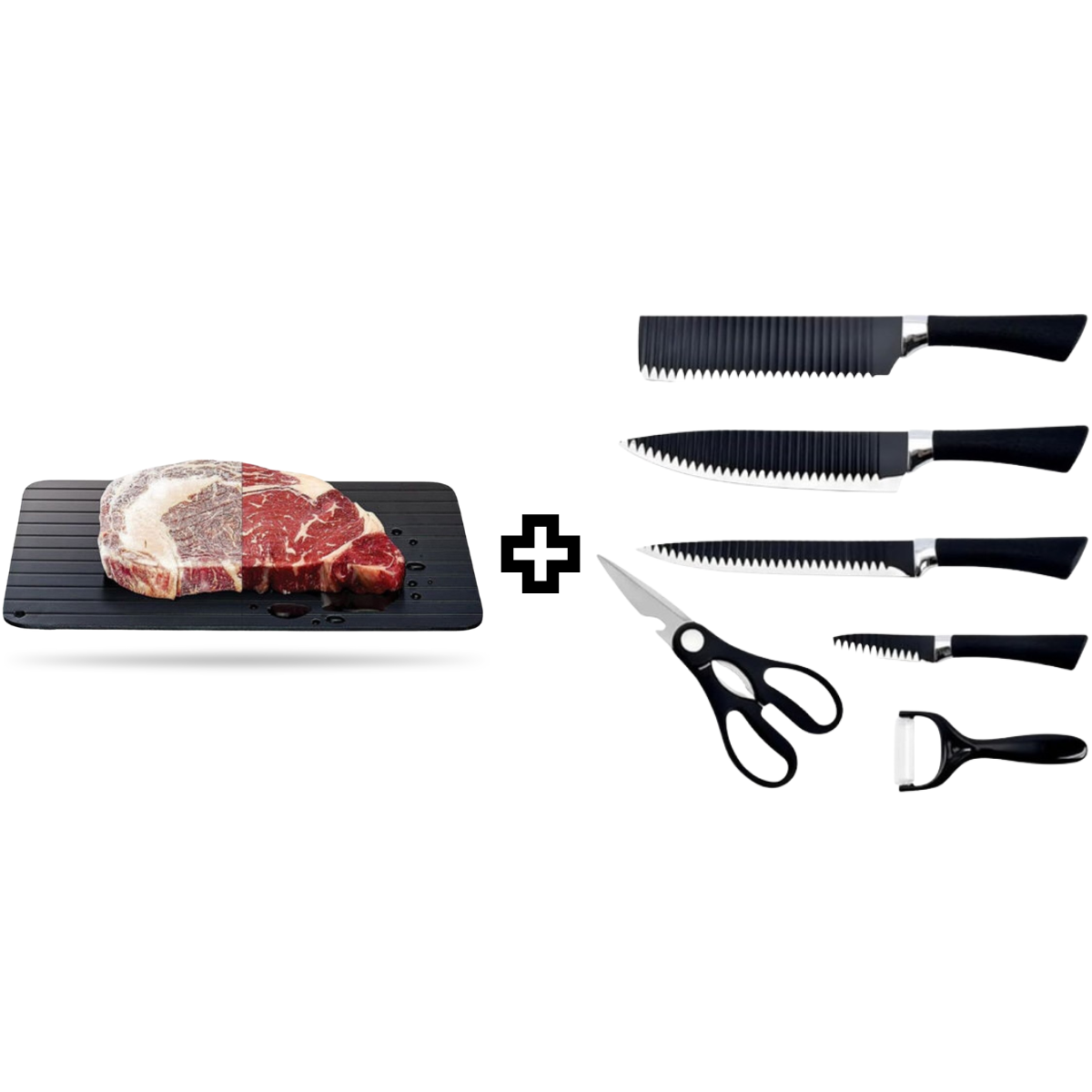 Kit Facas Chef Master 6 Peças + Tábua Descongelamento