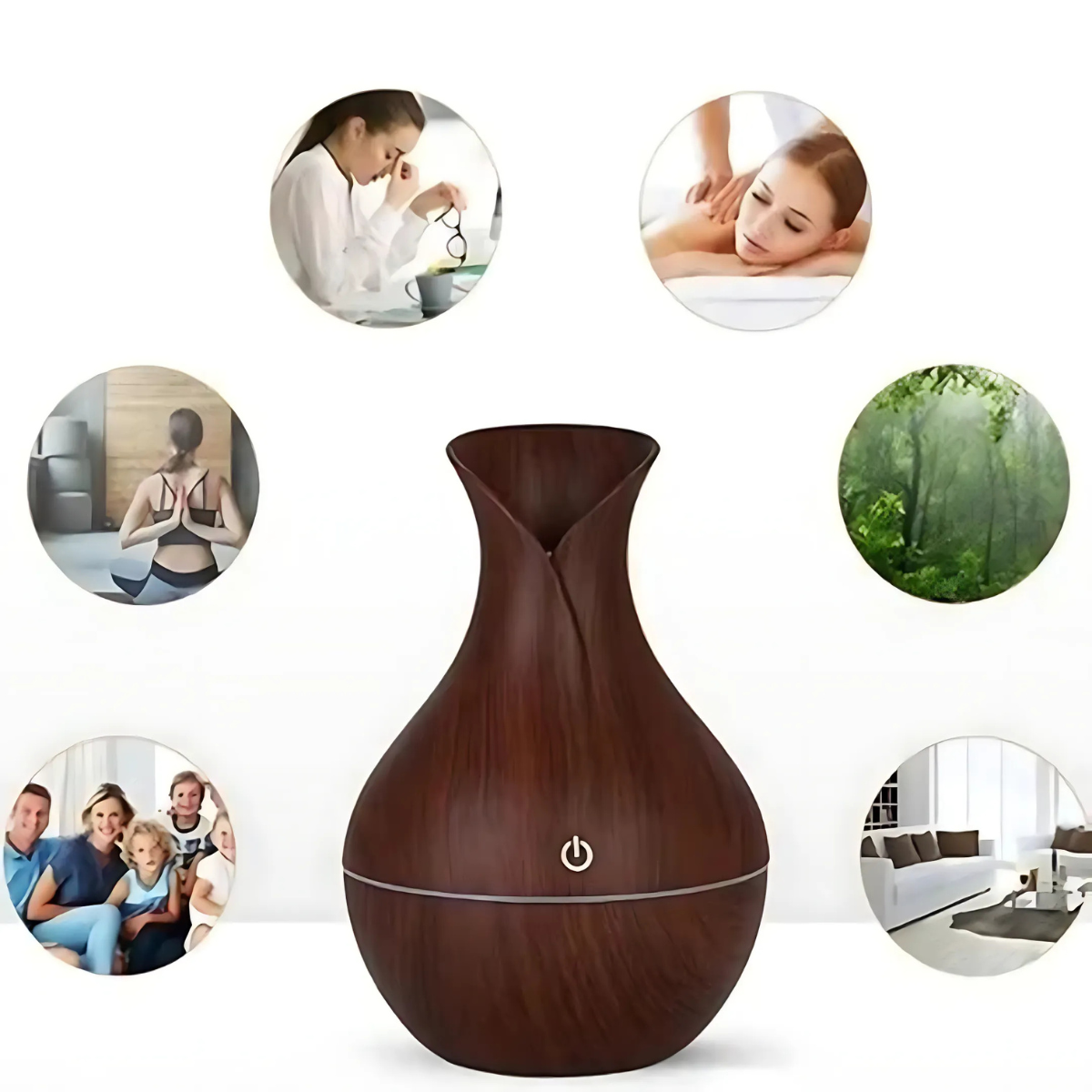 Umidificador de Ar com Difusor de Aromas LED Bivolt