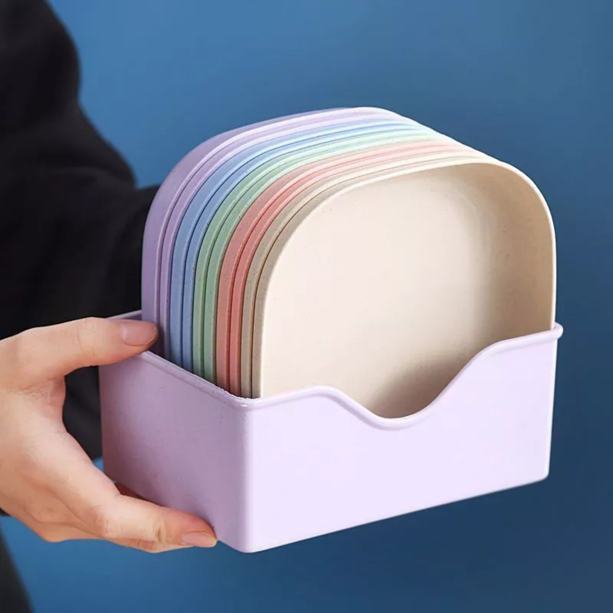 Conjunto 10 Pratos Plásticos Duros + Escorredor