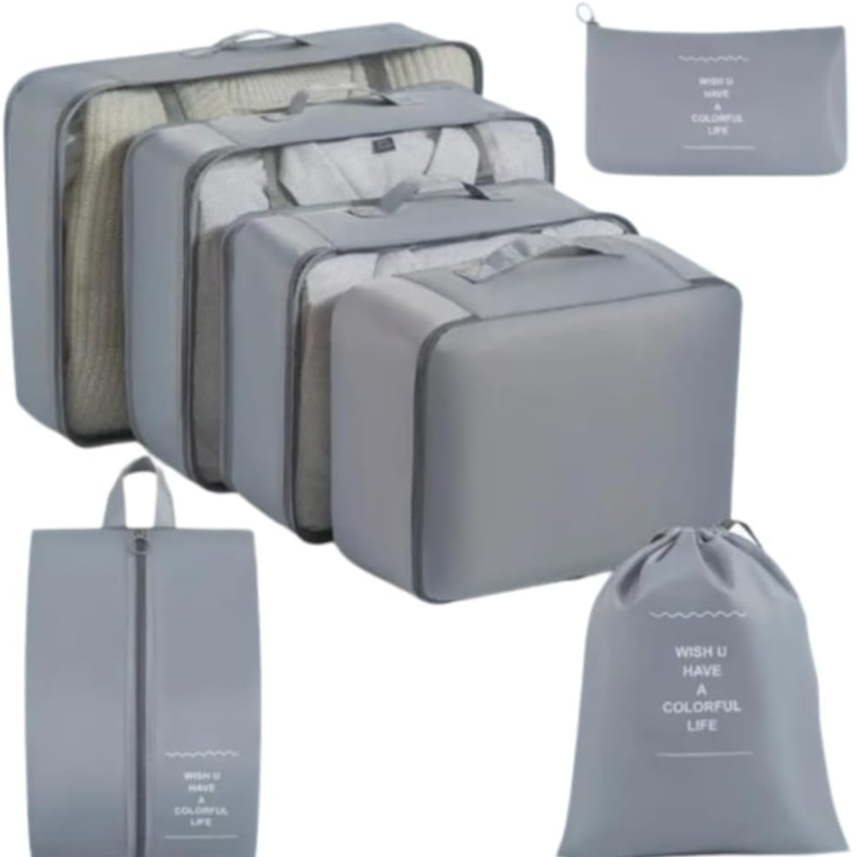 Kit Organizador de Mala para Viagens 7 Peças