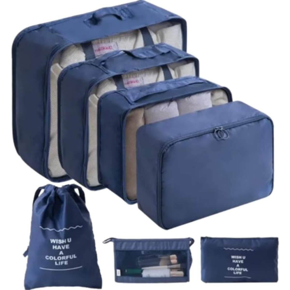 Kit Organizador de Mala para Viagens 7 Peças