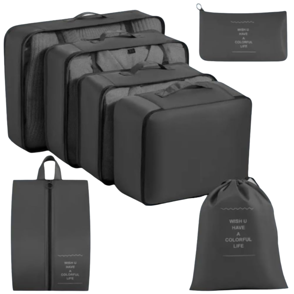 Kit Organizador de Mala para Viagens 7 Peças