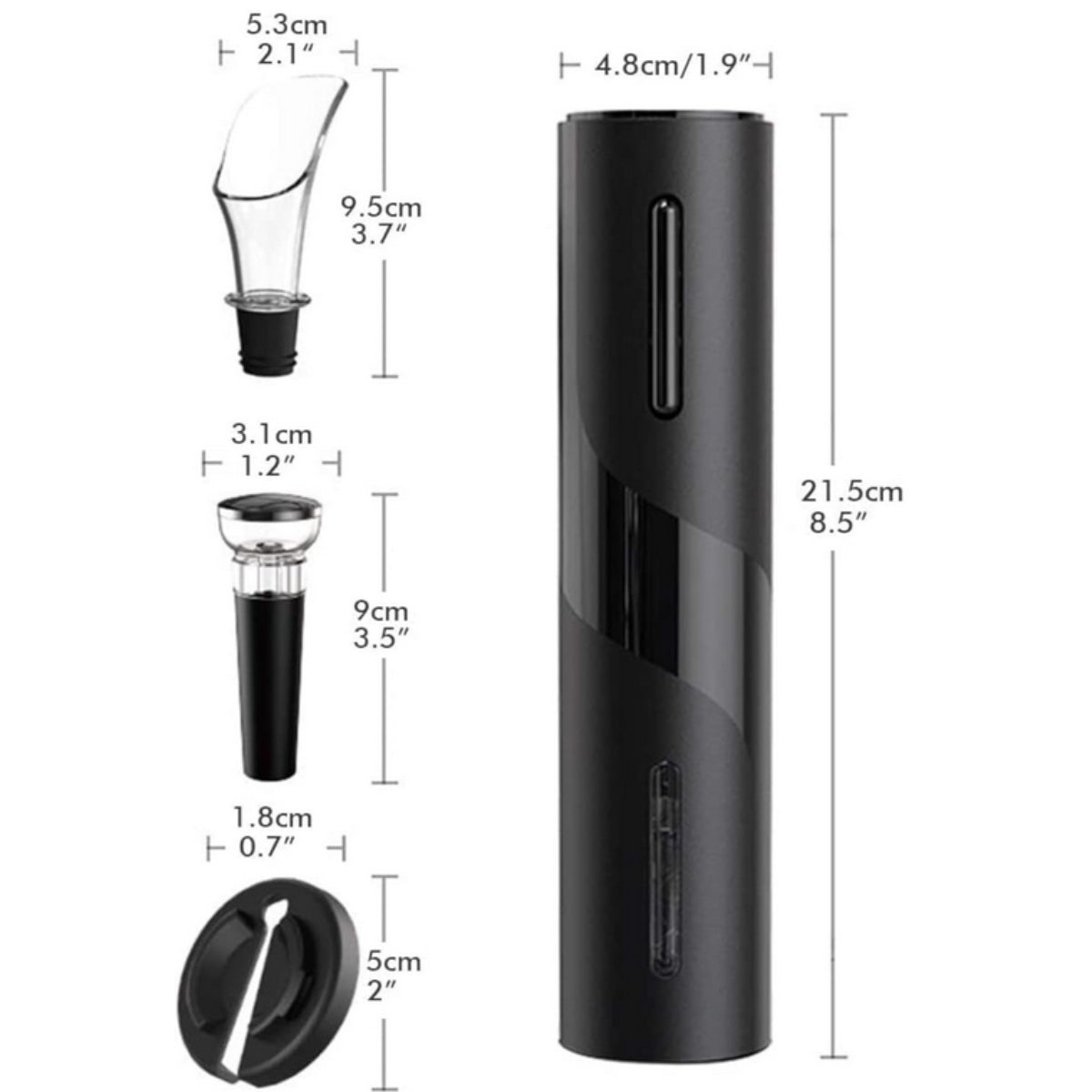 Kit Abridor de Vinho Elétrico + Tábua de Frios com Espátulas