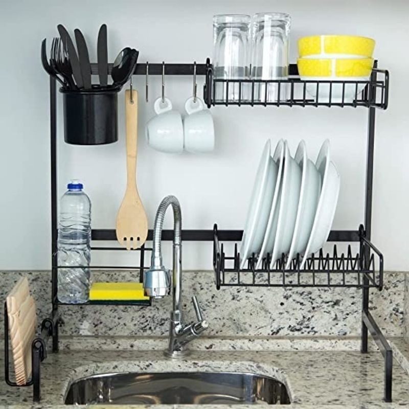 Bancada de Cozinha Suspensa Escorredor Aramado 14 peças