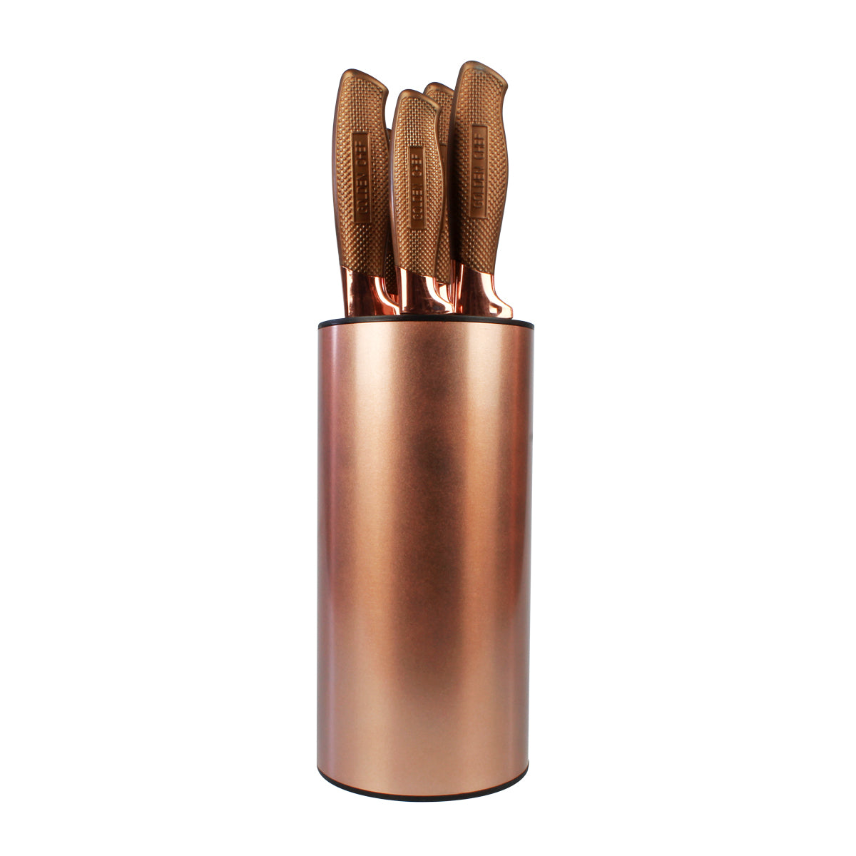 Conjunto de Facas com Cepo Golden Chef Rose Gold | Haüskraft