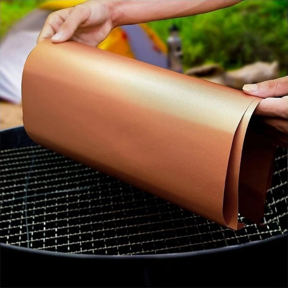 Kit 2 Mantas de Teflon Reutilizáveis para Churrasqueira