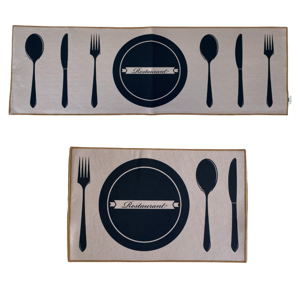 Kit Tapete e Passadeira Antiderrapante para Cozinha