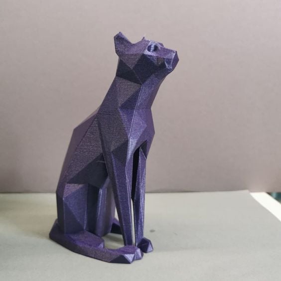Escultura Gato Geométrico 3D