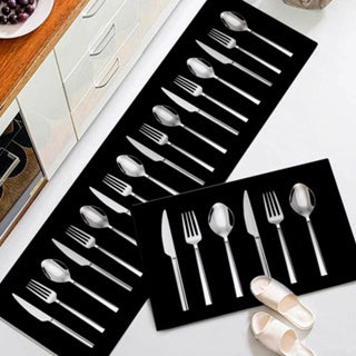 Kit Tapete e Passadeira Antiderrapante para Cozinha