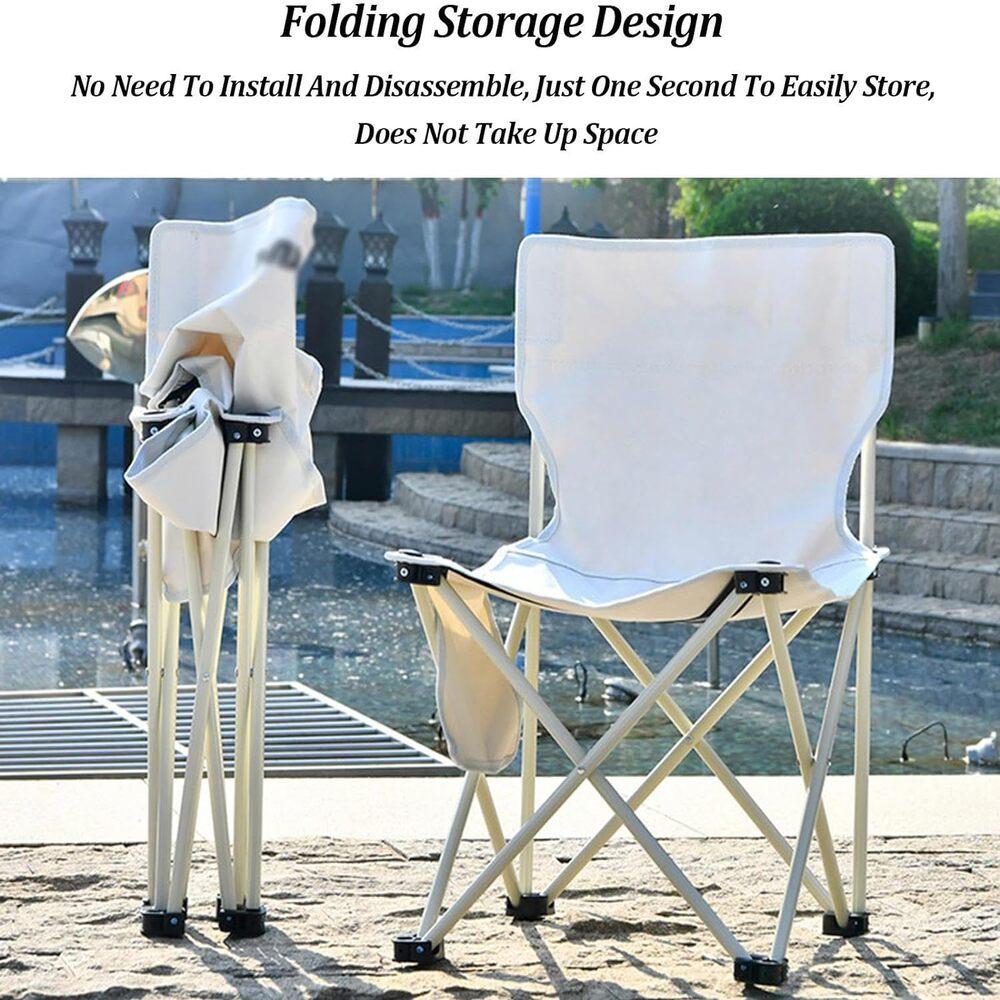 Cadeira Camping Dobrável com Bolso Lateral