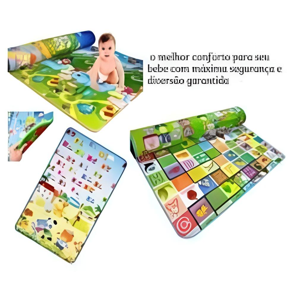 Tapete Infantil Educativo Dupla Face Térmico | 1,20m x 90cm