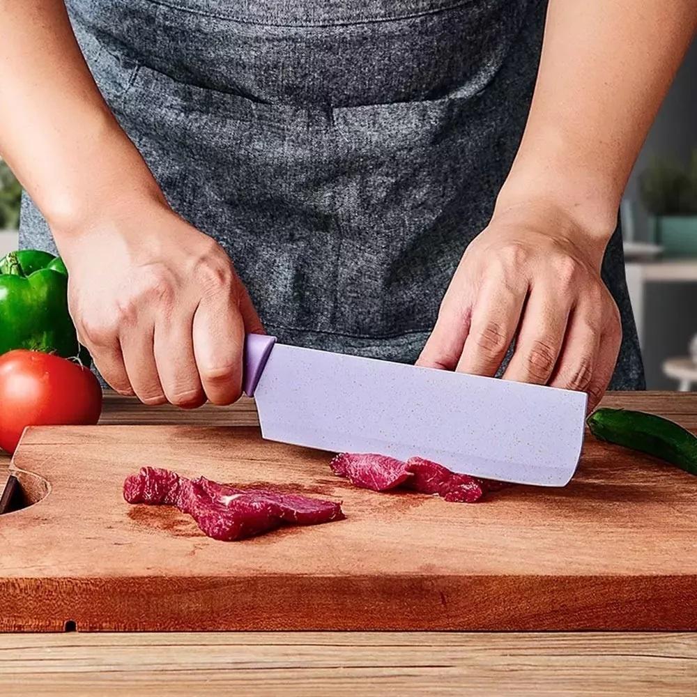 Kit Facas e Utensílios Gourmet Inox Coloridas 6 Peças