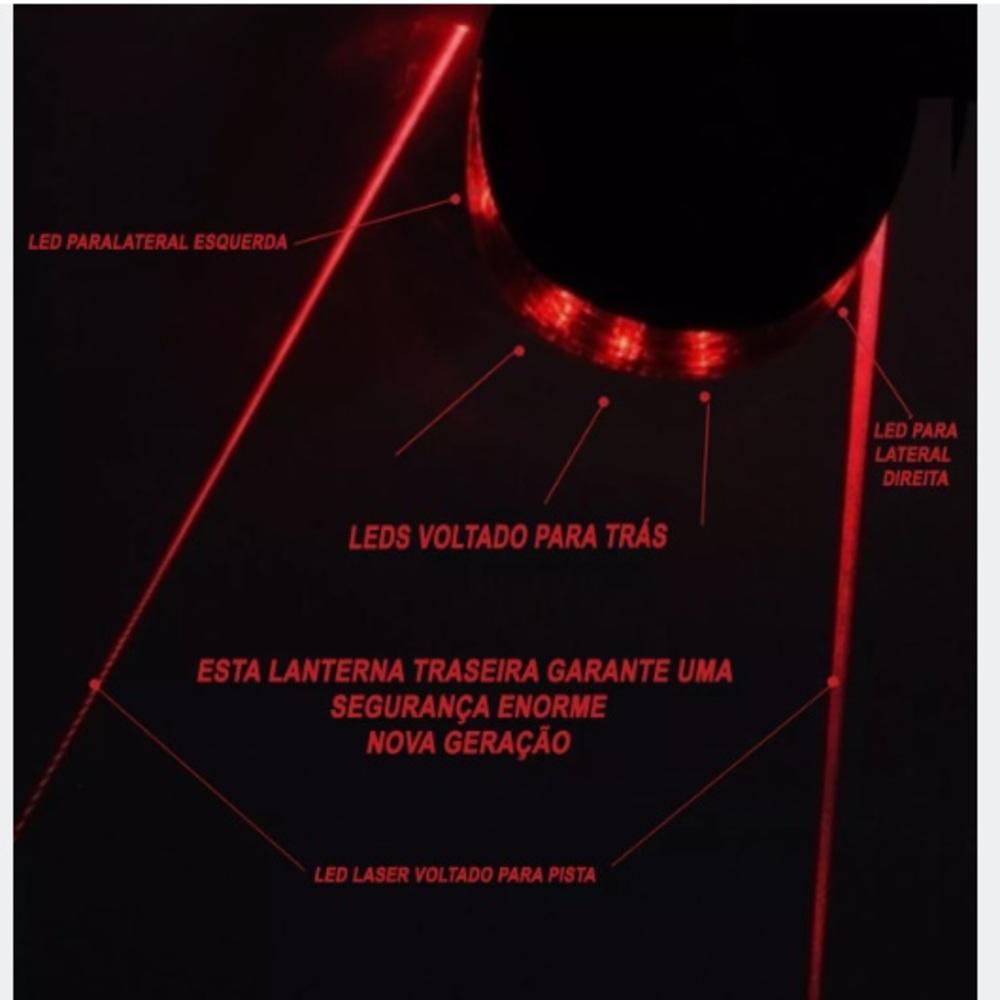 Lanterna LED com Laser | Traseira Bike