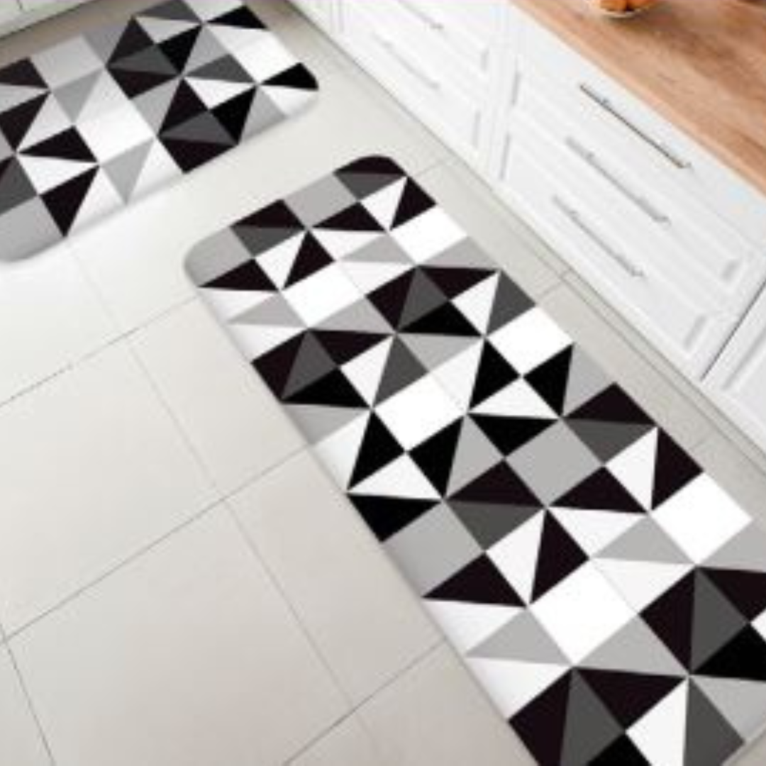 Kit Tapete e Passadeira Antiderrapante para Cozinha