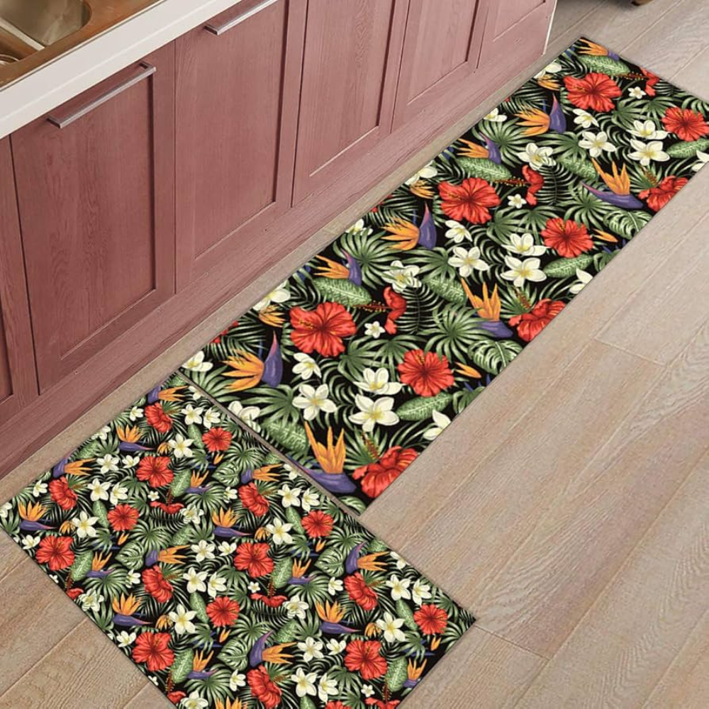 Kit Tapete e Passadeira Antiderrapante para Cozinha