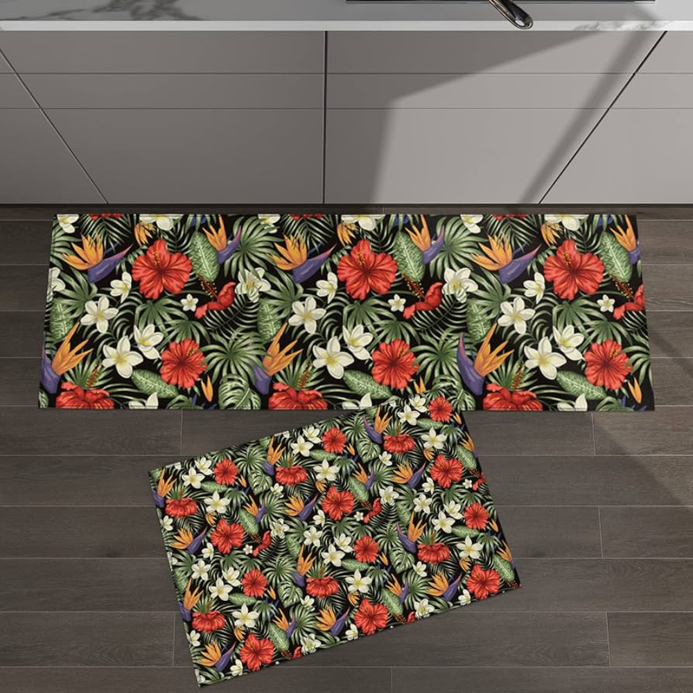 Kit Tapete e Passadeira Antiderrapante para Cozinha