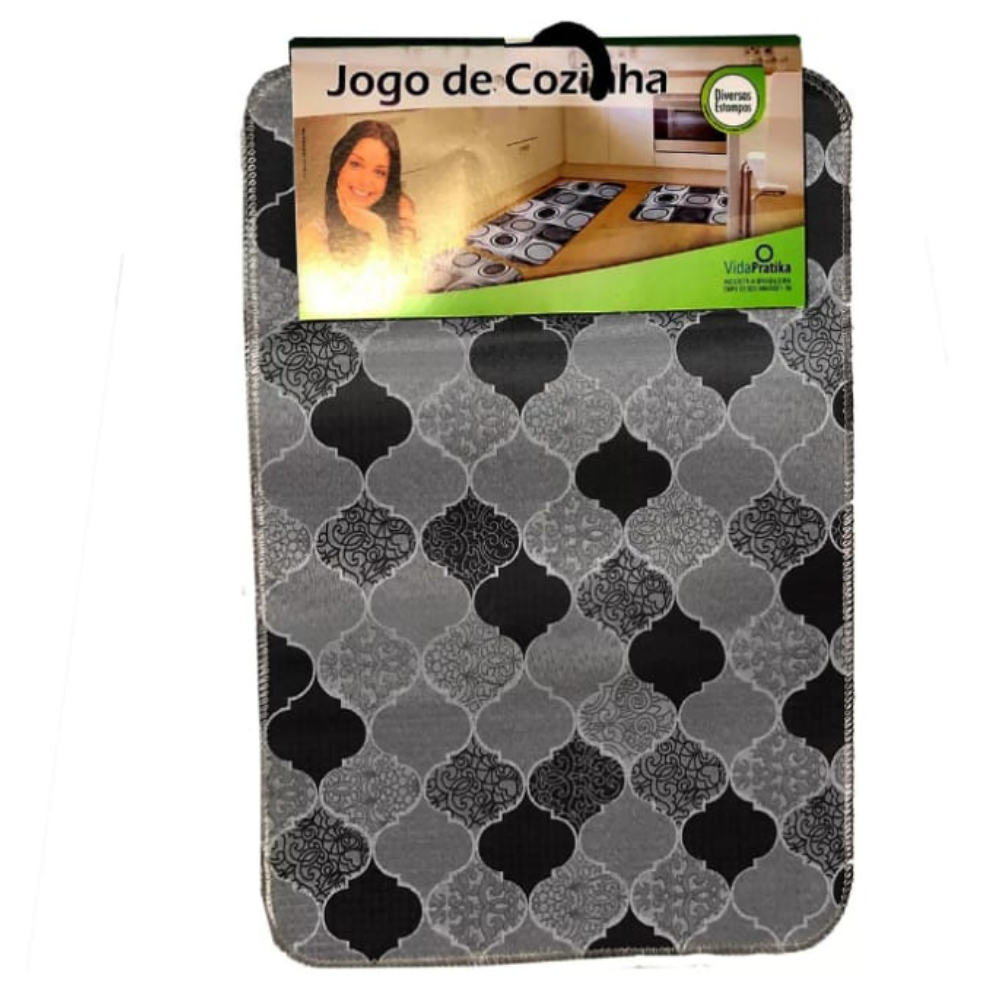 Kit Tapete e Passadeira Antiderrapante para Cozinha