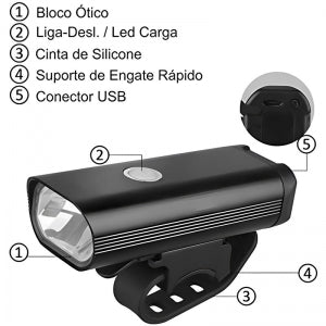 Farol para Bike LED | 500 Lumens