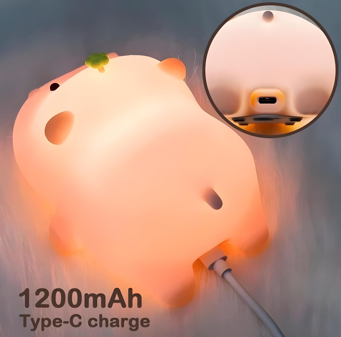 Luminária Touch LED Baby Hippo