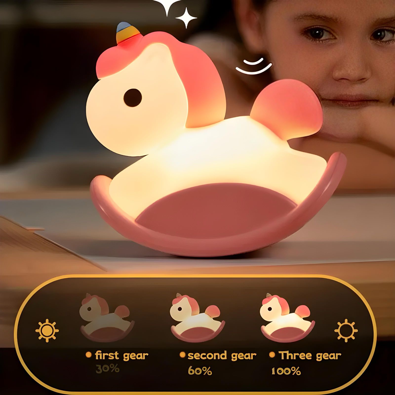 Luminária Touch Unicórnio LED