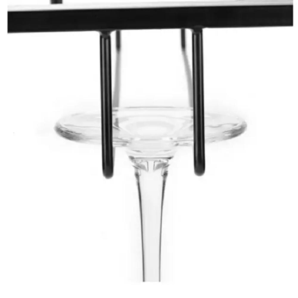 Suporte Duplo de Metal para Taças com Encaixe para Armário