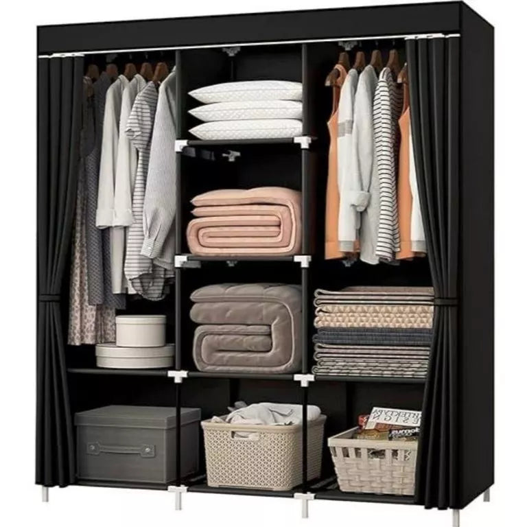 Guarda-Roupa e Armário Inteligente Dobrável Preto