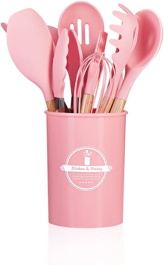Kit Utensílios de Cozinha 12Pçs | Rosa