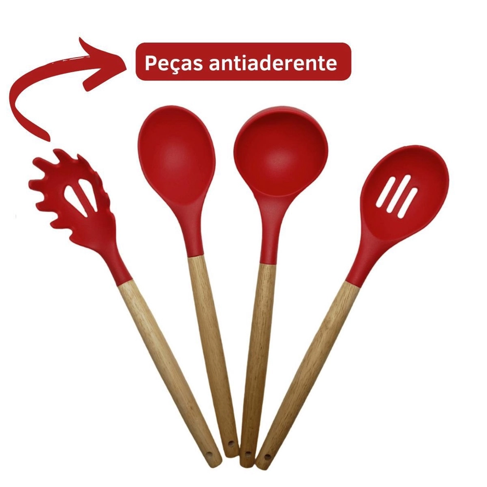 Kit Utensílios de Cozinha 12Pçs | Vermelho