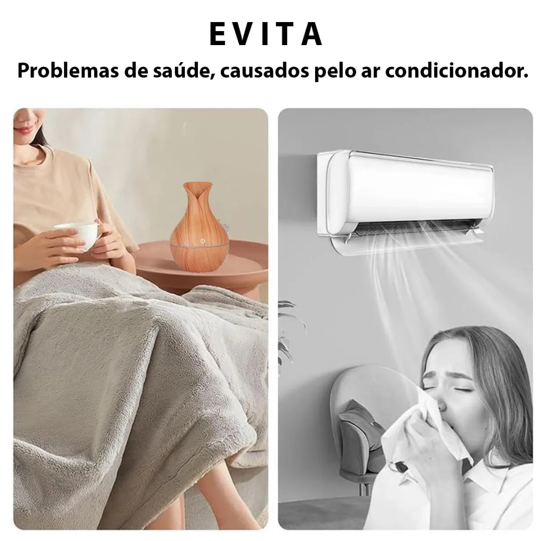 Umidificador de Ar com Difusor de Aromas LED Bivolt