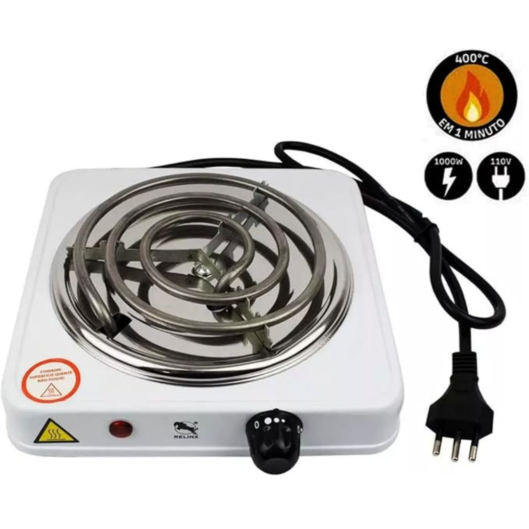 Fogão Elétrico 1 Boca Portátil Espiral 110v | Cores Sortidas