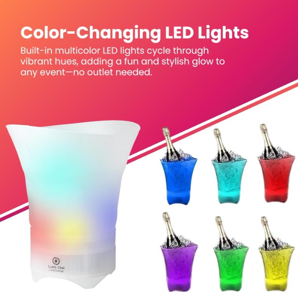 Balde Cerveja LED com Caixa de Som Bluetooth