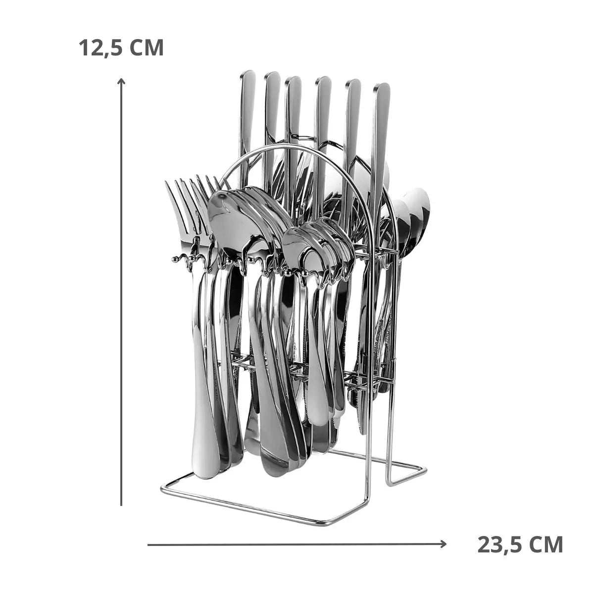 Kit Talheres em Aço Inoxidável 24 peças