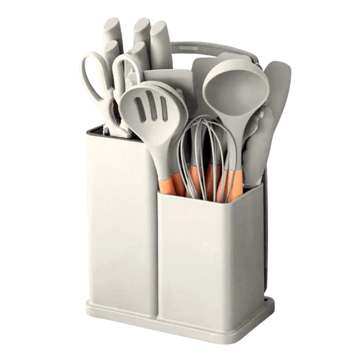 Conjunto de Utensílios de Cozinha Completo 19 Peças | Bege