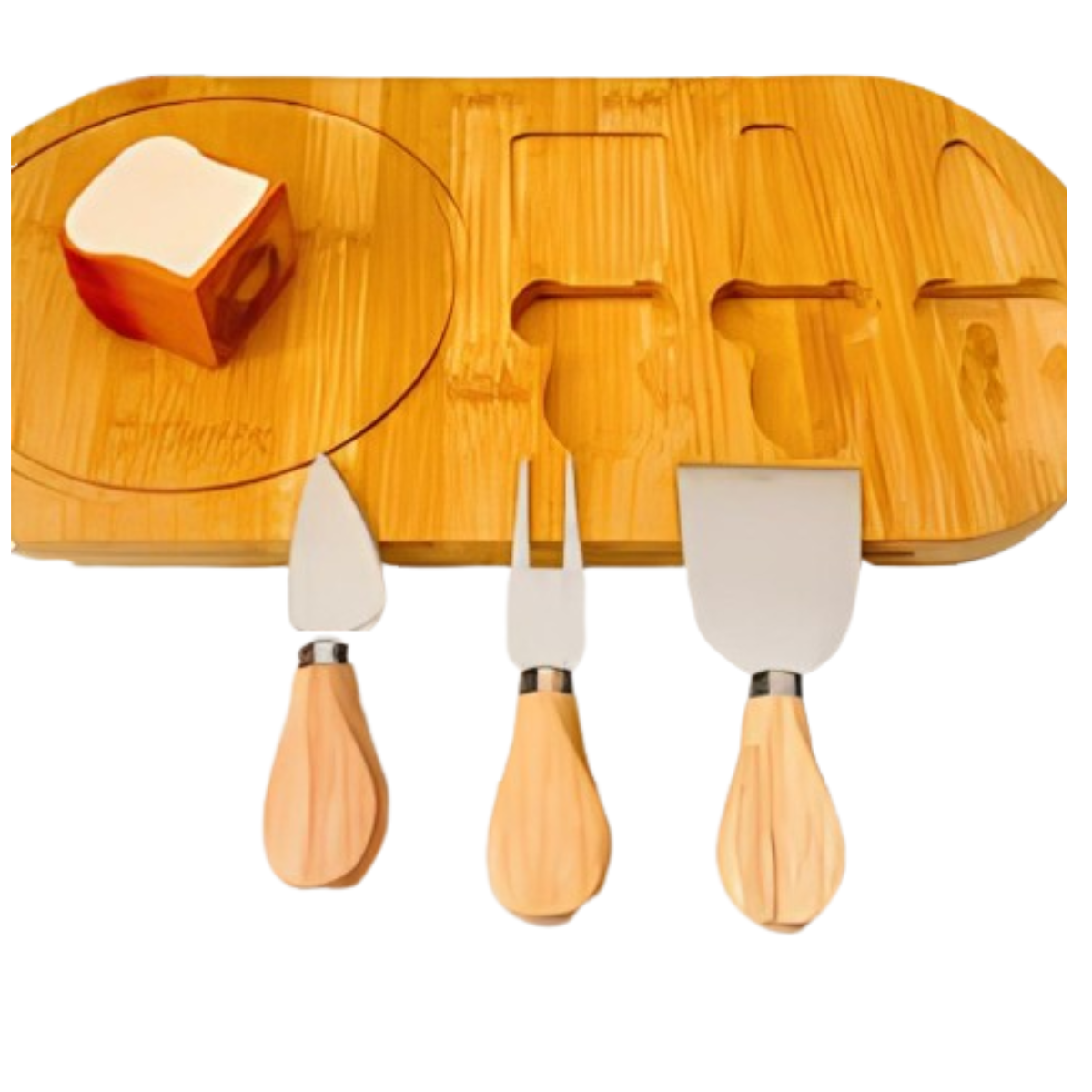 Kit Abridor de Vinho Elétrico + Tábua de Frios com Espátulas