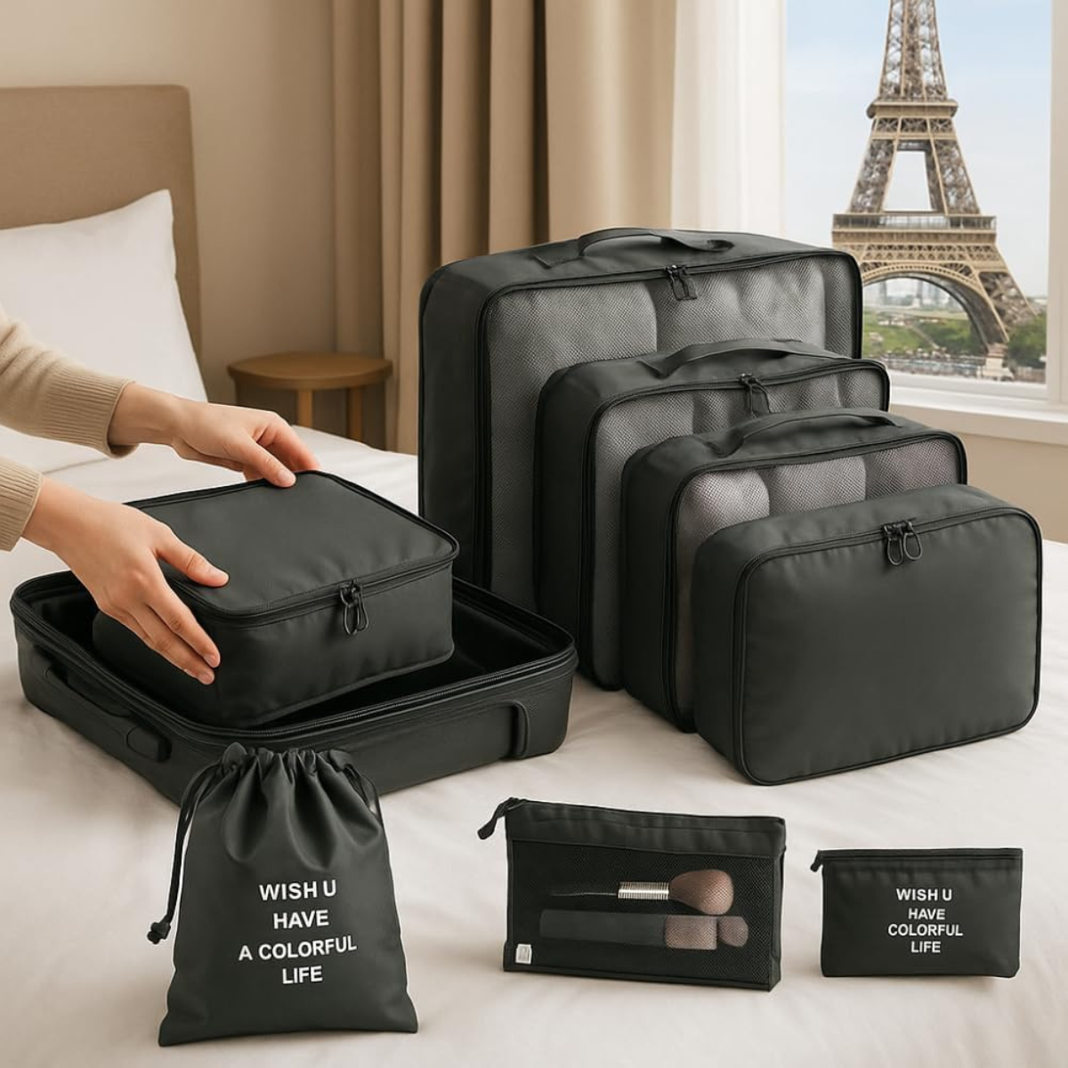 Kit Organizador de Mala para Viagens 7 Peças