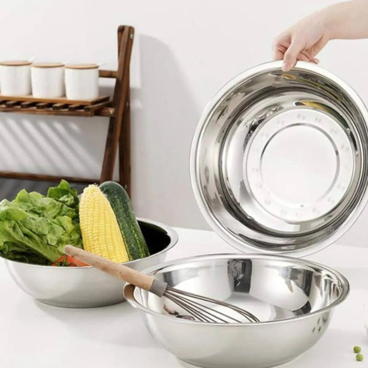 Kit 3 Bowls Aço Inox com Tampa de Silicone