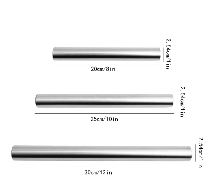 Rolo para Massa em Aço Inoxidável