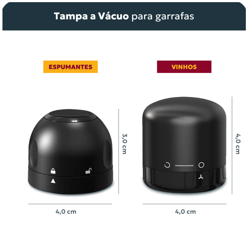 Tampa para Vinhos ou Espumantes - a Vácuo