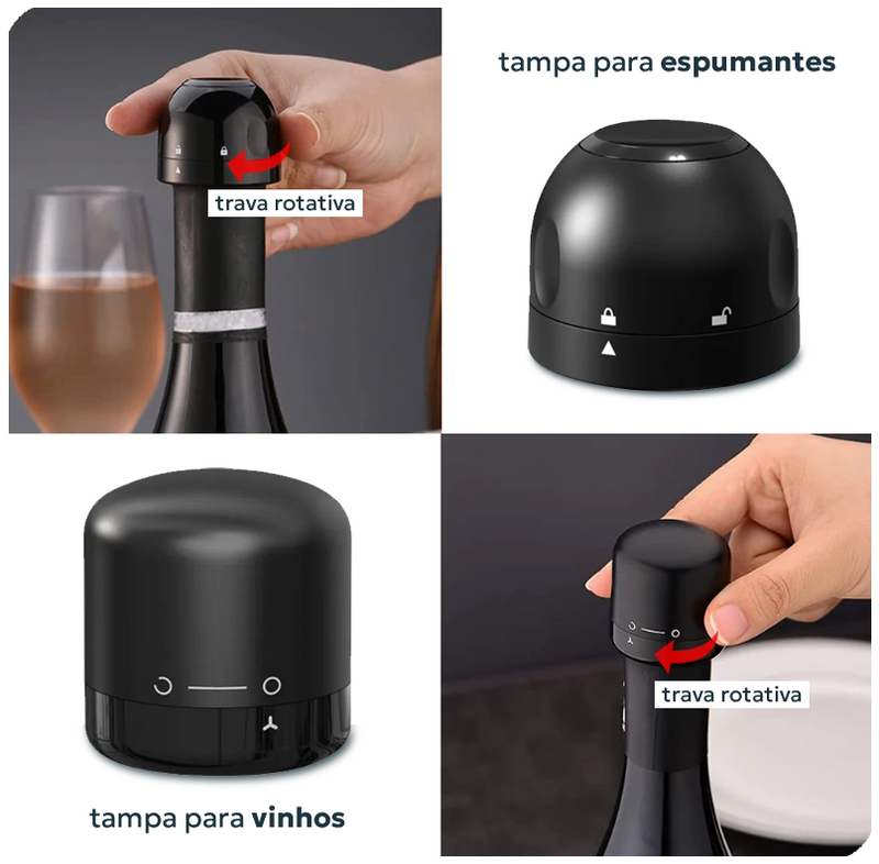 Tampa para Vinhos ou Espumantes - a Vácuo