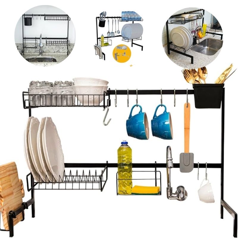 Bancada de Cozinha Suspensa Escorredor Aramado 14 peças