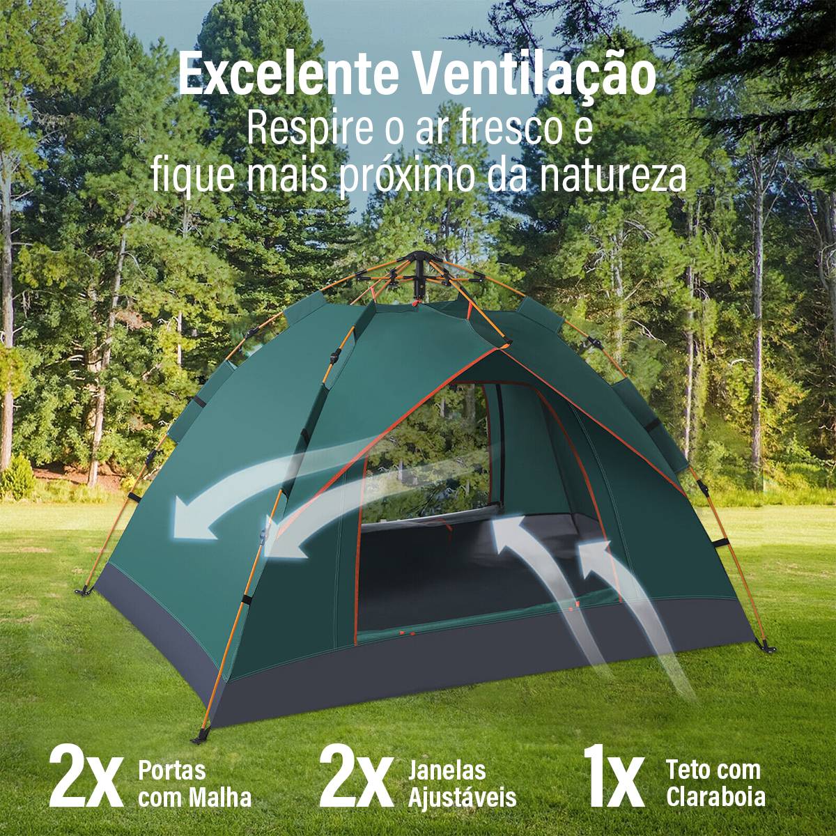 Barraca Camping Pop-up para até 4 pessoas