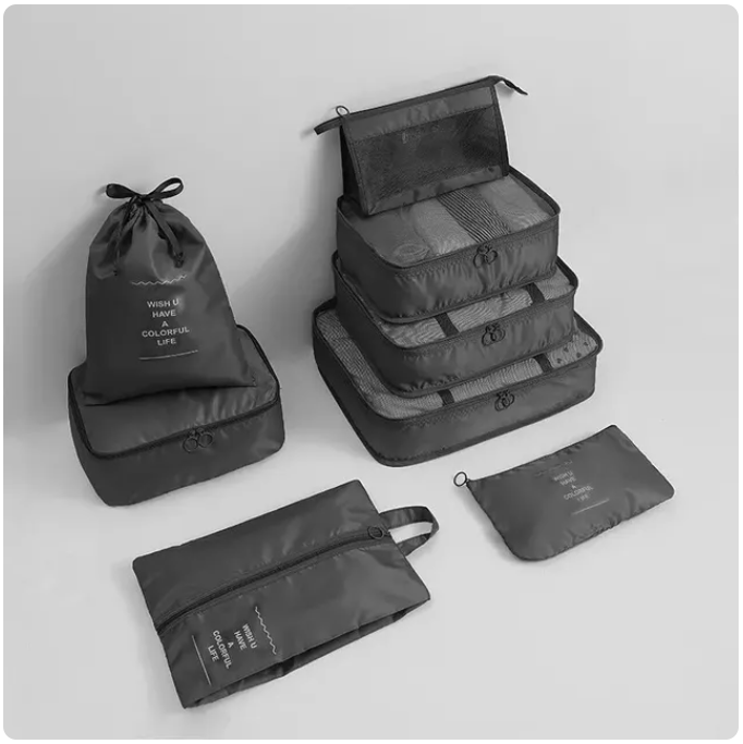 KIT 8 Bolsas Organizadoras Impermeáveis para Viagem