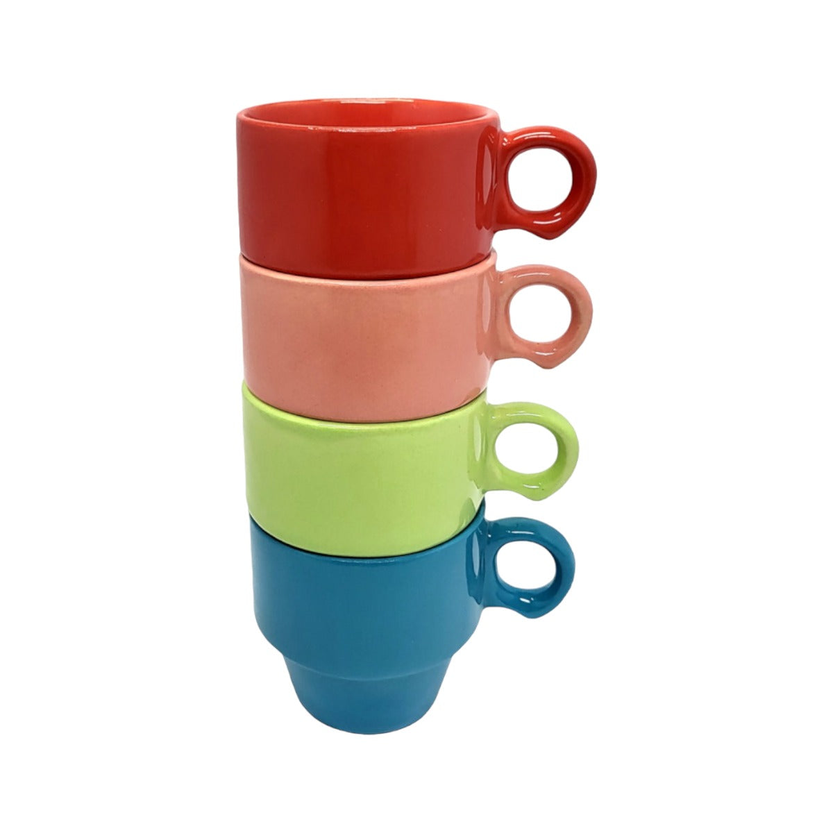 Conjunto 4 Xícaras Café Stacky Coloridas 90ml