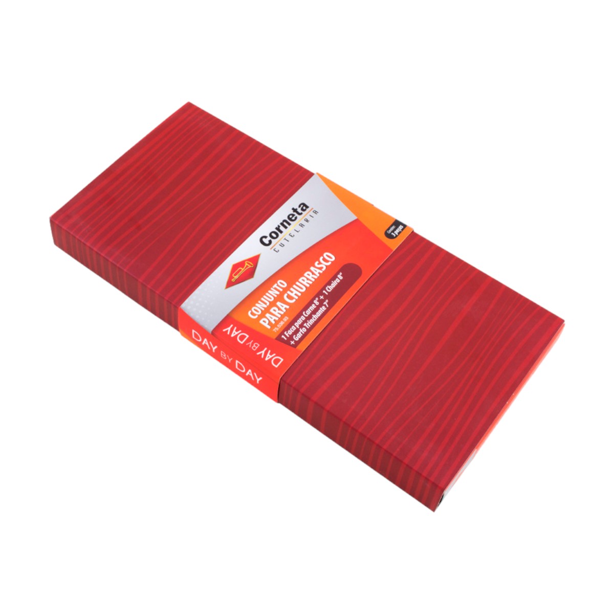 Kit Faca, Chaira e Garfo para Churrasco Corneta