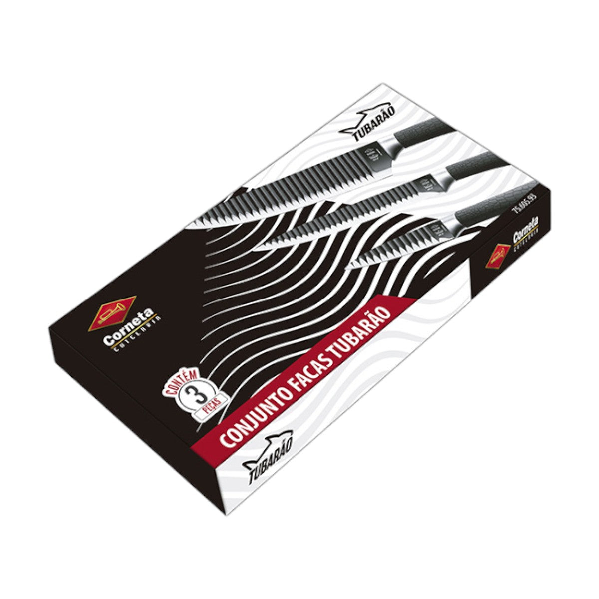 Kit de Facas Tubarão com 3 Peças